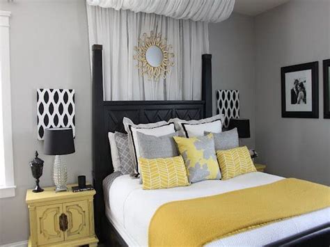 bedroom decorating ideas yellow and gray